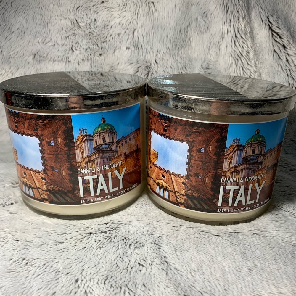 Italy Cannoli & Chocolate 3-Wick Candles from Bath & Body Works (2018) BBW